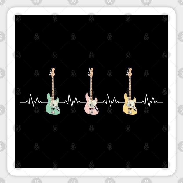 Heartbeat Maple Neck Bass Guitars Sticker by nightsworthy